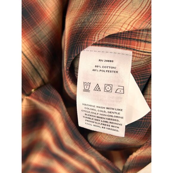 Pendleton Shirt Men's Size Med Plaid Frontier Pearl Snap Short Sleeve New, NWT - Picture 6 of 8